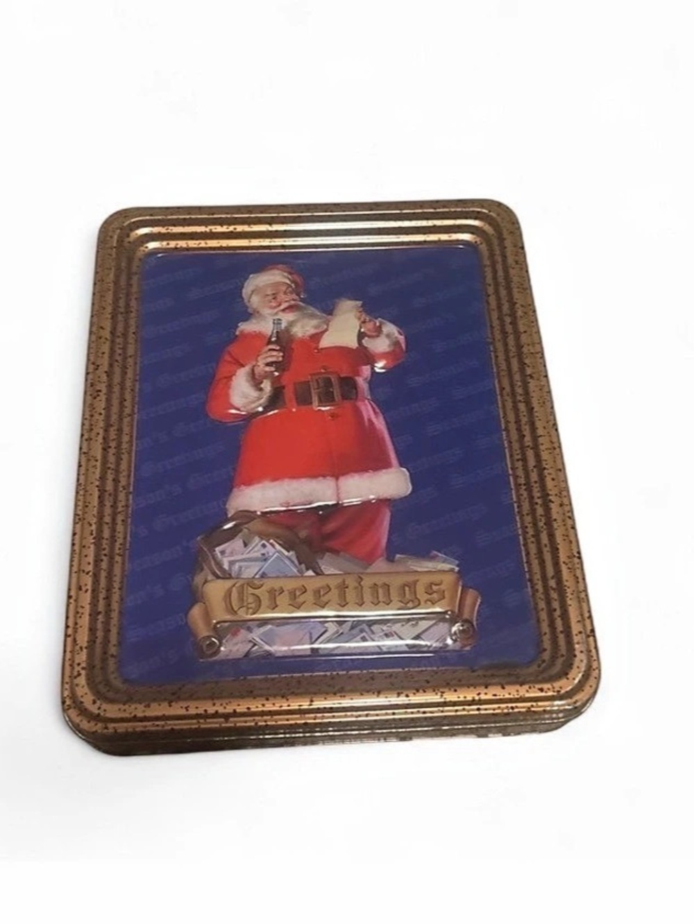 Coca-Cola Vintage Coca-Cola Santa Playing Cards Collector Tin Santa Holiday